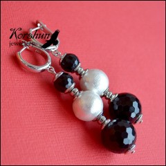 Серьги Черное-белое