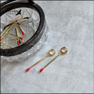 Серьги Девочка-спичка gold