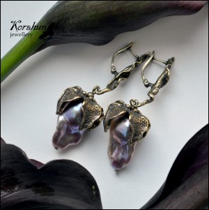 Серьги Fleur pourpre