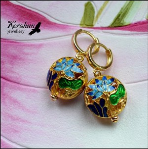 Серьги Голубой лотос