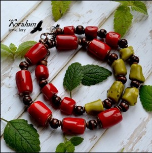 Колье Клубничный мохито 