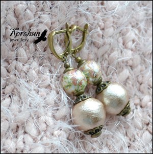 Серьги Нежные пионы