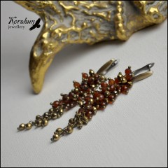 Серьги-грозди Огненные