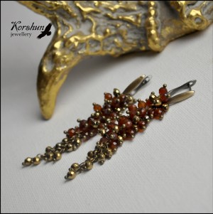 Серьги-грозди Огненные