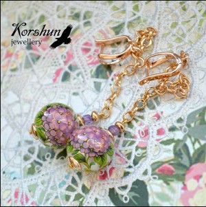 Серьги Сирень
