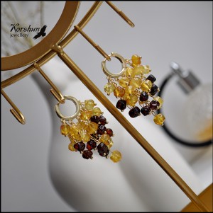 Серьги Янтарный каскад